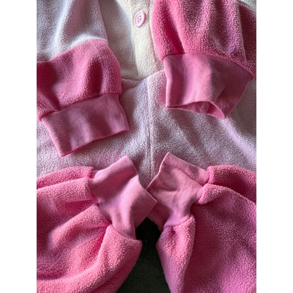 Lilo & Stitch Angel Adult M Pink Hooded Fleece Pajamas Cosplay‎ Christmas PJ's